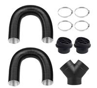 mizikuu Accessoires de Chauffage Auxiliaire 75 mm, Tuyau de Chauffage de Voiture Kit de Tuyaux en y Conduit d' Échappement de Diesel Conduit d’ Air Extensible pour Tuyau de Ventilation de Voiture