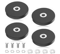 mizikuu Aimants en Néodyme, 4 Pièces Aimant en Pot Fraisé Caoutchoutés Ø 43mm avec Goujon Fileté Mâle M6 Force 10kg pot D'aimant de Néodyme pour Barre Lumineuse Extérieure, Feux de Signalisation