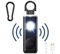 mizikuu Alarme personnelle, 130dB Alarme de Poche avec Lumière LED avertisseur Anti Agression Porte-Clés Sécurité Alarme Auto-Défens pour Femmes, Enfants et Personnes agées Noir