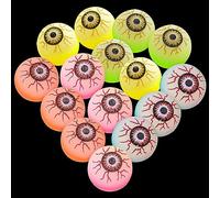 mizikuu balles rebondissantes Halloween, 15 Pièces Globes Oculaires Colorées Assorties 32 mm Yeux effrayants Réutilisable Boules d'oeil Effrayant Décorations d'halloween pour Fête d'halloween