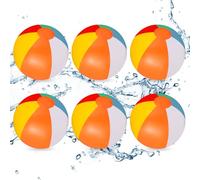 mizikuu Ballon De Plage, 6 Pièces Ballons de Plage Gonflables 30cm Ballon de Plage Coloré Portables Amusant Piscine Balle Jouet pour Les Vacances, La Piscine, Les Fêtes
