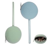 mizikuu Boîte à Tétine Bébé Silicone, 2 Pièces Étui Porte-Sucette Sans BPA Antibactérien et Hygiénique Portable Étui à Sucette Sillicone Boite a Sucette Bebe Pour Voyage En Plein Air, Bleu, Vert