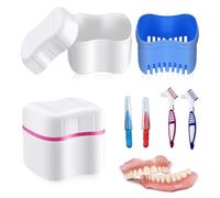 mizikuu boite appareil dentaire, 4 Pièces Étui de retenue orthodontique mince avec Portable Boîte de rangement pour prothèses dentaires Avec Brosse à Dents pour l'entretien des prothèses dentaires