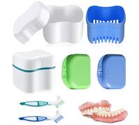 mizikuu boite appareil dentaire, 6 Pièces Étui de retenue orthodontique mince avec Portable Boîte de rangement pour prothèses dentaires Avec Brosse à Dents pour l'entretien des prothèses dentaires