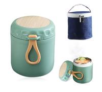 mizikuu Boîtes Alimentaires Isothermes, 400ml Boîte de Conservation Isotherme Repas Chaud avec Dragonne Flacons à Soupe pour Alimentaire Chaud avec Cuillère Thermos en Acier Inoxydable Sans BPA