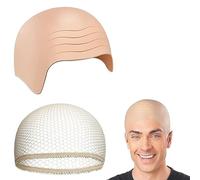 mizikuu Bonnet Chauve, Bonnet de Perruque en Latex Douceur Perruque Chauve Confortable Perruque Casquette Tête Chauve Accessoire Costume pour Carnaval Halloween Cosplay Déguisements Mascarade