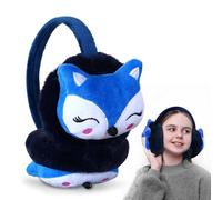 mizikuu Cache-Oreilles pour Enfant, Enfant Cache Oreille Renard Mignon Cache Oreille pour Filles Garçon dans Peluche Chaud Hiver Fourreau d'Oreille Earmuff de Ski Voyage Cadeau Noël, Bleu Foncé