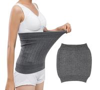 mizikuu Cachemire Thermique Ceinture Lombaire, Unisexe Ceinture Lombaire Ceinture Hiver Anti-Froid Chaude Reins Protection de Abdomen Tricoté Tour de Bande Élastique pour Femme, Homme, Gris