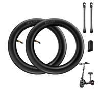mizikuu Chambre à air 10 Pouces, 2 Pièces 10 X 2.5 Chambre à Air pour Trottinette Electrique avec 2 Bâtons De Pneu + 1 Housse De Support, Roues De Rechange pour Trottinette Electrique, Noir