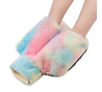 mizikuu Chauffe Pied, 2L Bouillotte Pieds non électrique 2 en 1 Bouillottes Peluche Chauffe-pieds Flanelle Supersoft pour Femmes Hommes Personnes âgées Hiver Famille Salon Bureau, 36 * 32 CM, Couleur