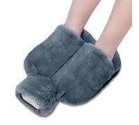 mizikuu Chauffe Pied, 2L Bouillotte Pieds non électrique 2 en 1 Bouillottes Peluche Chauffe-pieds Flanelle Supersoft pour Femmes Hommes Personnes âgées Hiver Famille Salon Bureau, 36*32 CM, Vert caché