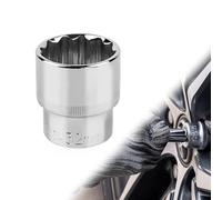 mizikuu Clé à douille 12 pans, raccord 1/2 34 mm, en acier allié au chrome-vanadium, multi-dents, convient pour la réparation automobile