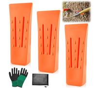 mizikuu Coins D'abattage, 3 Pièces Cales Forestières Plastique 6 Pouces Cales pour tronçonneuses à tronçon à Impact Élevé Outils D'abattage à Pointes avec Gant pour Couper l'arbre, Tronçonneuse
