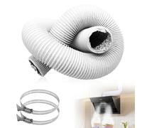 mizikuu Conduit flexible en aluminium de 100 mm, 6m Ventilation en Aluminium Tuyau d'Evacuation Flexible avec 2 colliers de serrage pour Hotte Aspirante Sécheuse Climatisation