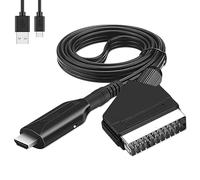 Mizikuu Convertisseur péritel vers HDMI, câble adaptateur tout-en-un avec résolution HD 1080p/720p, convertisseur audio vidéo Plug & Play pour HDTV, STB, VHS, Xbox, PS3, Sky, DVD, Blu-Ray