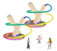 mizikuu corde à sauter enfant, 2 pièces Corde à Sauter avec poignée en Bois Réglable Poignée Antidérapantes Corde de Coton Colorée Jump Rope pour Garçon Fille Fitness Training Exercice de Plein