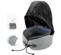 mizikuu Coussin Nuque, Oreiller de Voyage Avion Ergonomique en Mousse à Mémoire de Forme pour Adultes Cervical Compact pour Dormir Bouchons d' Oreilles pour Voiture Train Bus