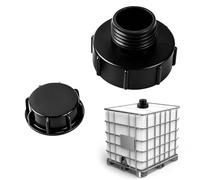 mizikuu Couvercle IBC S100 x 8 vers s60 x 6 avec couvercle de réservoir S60 - 60 mm - Noir - Pour couvercle de réservoir IBC - 1000 l - Valve de fût - Arrosage du jardin
