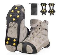 mizikuu Crampons Antidérapant, Neige Grips Crampons antidérapantes avec Dents en Acier Inoxydable Crampons de Traction Unisexe pour Randonnée Pêche Escalade Marche Sports De Plein Air