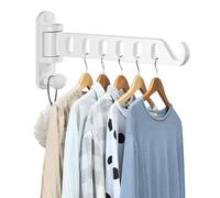 mizikuu Étendoir Mural, Cintre Mural Support de Séchage Pliable à 180° Pratique Et Beau Crochet Cintre En Aluminium Pour Chambre, Balcon, Salle Bains, Buanderie, Hôtel, Blanc