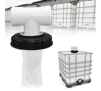 mizikuu Filtre À Couvercle IBC, Type T Accessoires De Réservoir IBC 163 mm Lavable Couvercle De Filtre en Nylon avec Couvercle De Baril d'argile De Filtre Net pour réservoir d'eau de Pluie IBC DN 150