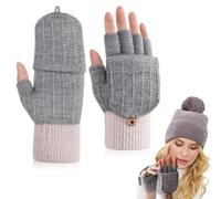 mizikuu Gants Convertibles Femmes, Mitaines sans Doigts Gants d'hiver à Écran Tactile Femme et Homme gants Tricoté Chauds Mitaine Chauffants pour Cyclisme Randonnée Escalade Travail Loisir Cadeau