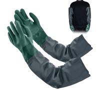 mizikuu Gants d'étang Longues en caoutchouc, 70cm Gants de Travail Étanche Gants de Nettoyage D'étang Allonger Gants de Ménage Pour Industrie chimique Agriculture Pêche Construction