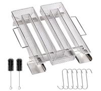 mizikuu Générateur de fumée froide avec poignée en acier inoxydable avec 6 crochets à viande + 2 brosses de nettoyage pour barbecue, fumoir à fumer et bien plus encore (22,5 x 21 x 4 cm)