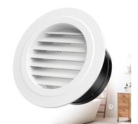 mizikuu Grille de Ventilation Ronde, 150mm Grille D'aération en ABS Blanc Aeration avec Moustiquaire Capot D'évacuation D'air D'échappement Couvercle de Protection Contre les Intempéries