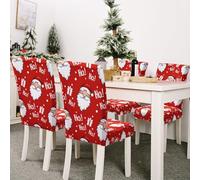 mizikuu Housse de Chaise Noël, Lot de 4 décoration de Noël pour chaises Extensible Couverture de Chaise Universel pour Décoration Noël Maison Fêtes Mariage Hôtel Fête de Noël