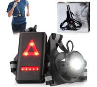 mizikuu Lampe Course à Pied, lumière de poitrine réglable à 90° Lampe Running LED rechargeable par USB lampe poitrine Réfléchissant Étanche Éclairage Course pour Jogging,Promenade,Sports Extérieur