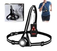 mizikuu Lampe Course a Pied Rechargeable, 2000mAh Lumiere Pectorale Running USB 350 Lumens Eclairage de Poitrine 3 Modes avec Bandes Réfléchissantes LED Réglable à 90° pour Jogging Promenade