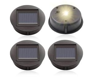 mizikuu lampes solaires de rechange, Lot de 4 Couvercle de rechange 8 cm Remplacement de Couvercles Solaires LED Étanche Lampe Exterieur pour Lanternes Solaires, Jardin Extérieur Décoration