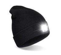mizikuu LED Lumineux Bonnet Chapeau, Bonnet LED Lampe Frontale avec 3 Modes de Lumière Tricoté Chapeau avec Phares Lumineux USB Rechargeable pour Hommes et Femmes