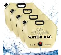 mizikuu Lot de 4 bidons d'eau pliables de 8 litres - Avec couvercle étanche - Sans BPA - Pour camping, extérieur, équipement d'urgence, préparation aux crises