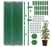mizikuu Lot de 40 supports pour plantes de 30 cm avec 40 clips, 25 connecteurs et 2 attaches pour plantes, concombres, tomates, orchidées, haricots et fleurs