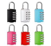 mizikuu Lot de 6 Cadenas à Combinaison de 4 Chiffres, Petit Cadenas a Code Serrure Combinée Numero Cadenas Code pour Casier, Gym, Escape Game, Rangement, Garage