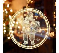 mizikuu Lumière de Fenêtre Décorative Noël, Rideau Lumineux LED Guirlande Lumineuse Fenêtre Blanc Chaud Lumières de Ventouse Suspendue pour Extérieur Intérieur Arbre de Noël Décoration de Chambre