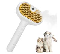 mizikuu Magic Wand Brosse à poils d'animaux de compagnie, brosse à vapeur rechargeable 3 en 1 pour chat avec 200 têtes rondes douces pour massage des dents, brume, brosse de massage pour chien