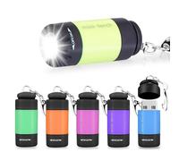 mizikuu Mini Lampe de Poche,6 pièces Lampe de Poche LED Enfant revêtement en silicone rechargeable USB IP65 lampes de poche étanches avec porte-clés pour Travail,Cyclisme, Camping Lecture