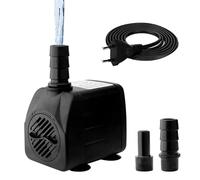 mizikuu Mini Pompe à Eau, Pompe Eau Submersible 10W 600L/H Ajustable Ultra Silencieuse Petite Hauteur d'Extraction de 1,2 m Avec Câble d'Alimentation De 1.4m Et 2 Buses Pour Aquarium, Étang, Poisson
