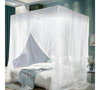 Mizikuu Moustiquaire de Lit Carrée 200 x 220 x 210 cm - Grand Format pour Lits Simples et Doubles - Isolation Efficace Contre Les Moustiques Extérieurs