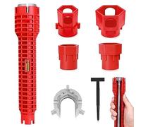 mizikuu Outil de Clé à Robinet, 7 en 1 Clé Robinet Lavabo Multifonctions Clé à Pipe Installateur de Robinet et d'évier antidérapant pour évier de toilette, salle de bain, cuisine