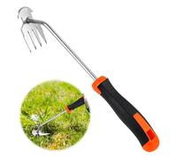 mizikuu Outil de Désherbage Manuel, 4 Dents Outil de Desherbeur Jardinage Arrache Mauvaise Herbe Acier Inoxydable avec Long Manche pour Enlever Racines Mauvaises Herbes