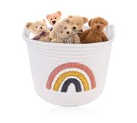 mizikuu Panier Rangement Tissé, Organisateur en Corde Coton DéCoratifs Bébé Salle de Bain pour Table à langer bébé, salle de bain, Paniers de rangement chambre, salon, cuisine