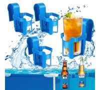 mizikuu Porte Gobelet Piscine, 4 Pièces Porte-gobelet au Bord de la Piscine Détachable Aucun déversement Accessoires De Piscine Dessous de Verre pour Les Fêtes D'été à La Plage Baignoires
