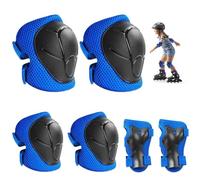 mizikuu Protection Roller Enfant, 6 Pi¨¨ces Ensemble de Protection Pour Patins ¨¤ Roulettes Avec Genouill¨¨res Coudi¨¨res et Prot¨¨ge-Poignets pour Enfants de 3 ¨¤ 8 Ans pour Patinage, Bleu