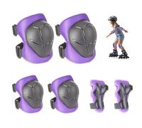 mizikuu Protection Roller Enfant, 6 Pi¨¨ces Ensemble de Protection pour Patins ¨¤ roulettes avec Genouill¨¨res Coudi¨¨res et Prot¨¨ge-Poignets pour Enfants de 3 ¨¤ 8 Ans pour Patinage, Violet