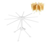 mizikuu Séchoir à pâtes Pliable, Sechoir a Pates Fraiches avec 10 Bras Extensibles Facile à Ranger Installation Rapide Nouilles Porte-séchage Compact pour Sécher Les pâtes Faites Maison, Blanc