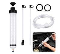 mizikuu Seringue d'Aspiration d'Huile 200ml, Pompe Manuelle avec Tuyaux 6mm/8mm, Extracteur de Liquide Universel pour Huile Moteur, Liquide de Frein et Refroidissement Auto Moto